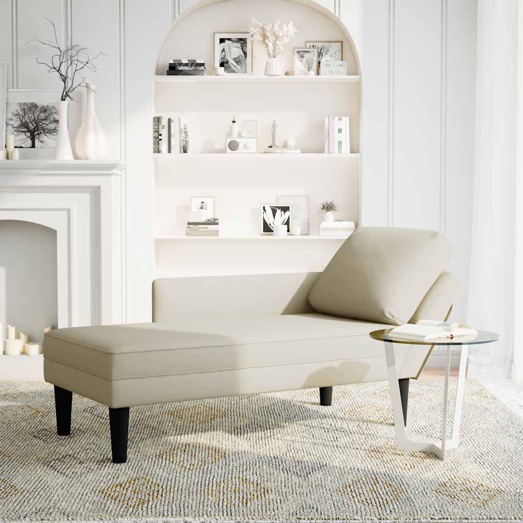 Thumbnail - vidaXL Chaiselongue mit Kissen und Rechter Armlehne Creme Samt