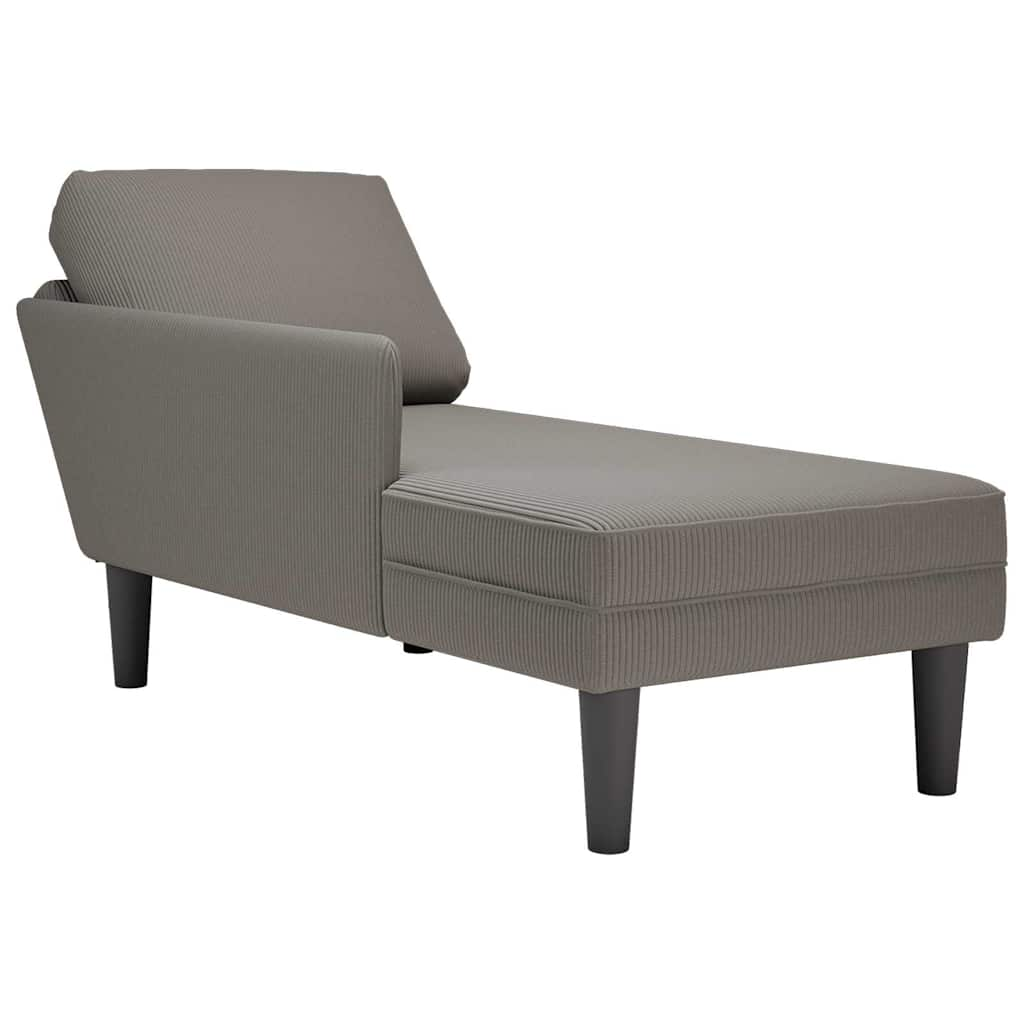 vidaXL Chaiselongue mit Kissen Hellgrau Cordstoff