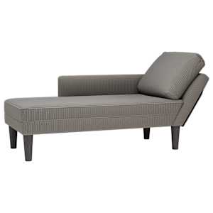 Chaise Lounge z blazino Svetlo siva Corduroy tkanina