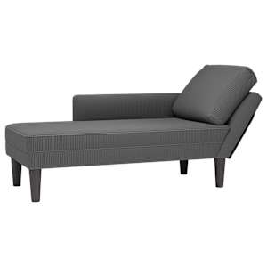 Chaise Lounge z blazino Temno siva Corduroy tkanina