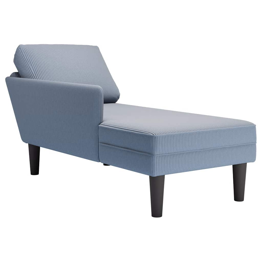 vidaXL Chaiselongue mit Kissen Blau Cordstoff