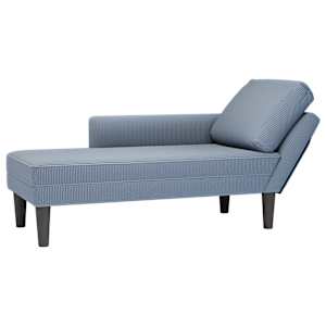 Chaise Lounge z blazino Temno modro Corduroy tkanina