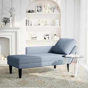 vidaXL Chaiselongue mit Kissen Blau Cordstoff