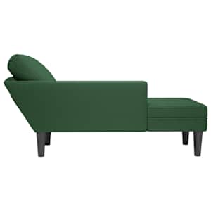 Lenoška s polštářem tmavě zelená manšestr textil - obrázek 5