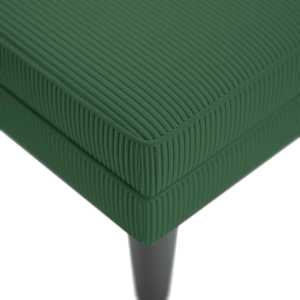 Lenoška s polštářem tmavě zelená manšestr textil - obrázek 7