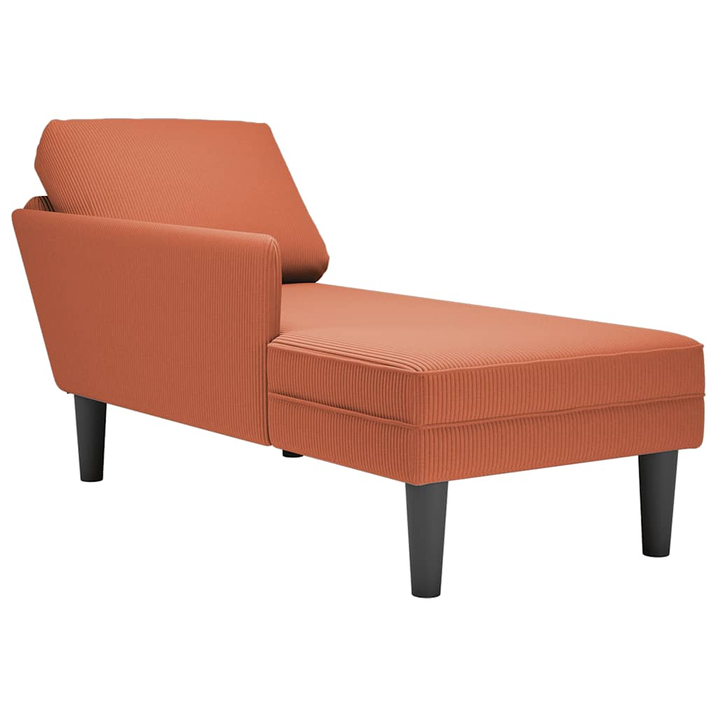 vidaXL Chaiselongue mit Kissen Rot-orange Cordstoff