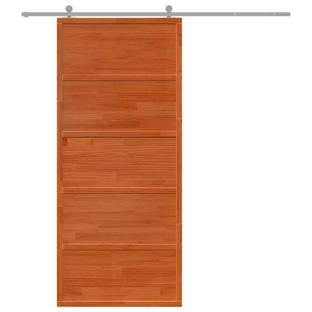 vidaXL viaszbarna tömör fenyőfa istálló stílusú ajtó 90x208 cm