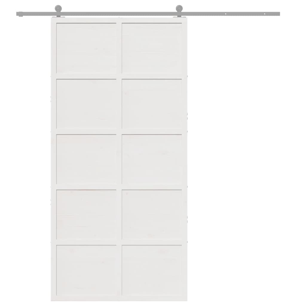 vidaXL Schuifdeur 100x208 cm massief grenenhout wit afbeelding