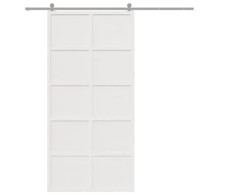 vidaXL Ușă de hambar, alb, 100x208 cm, lemn masiv de pin