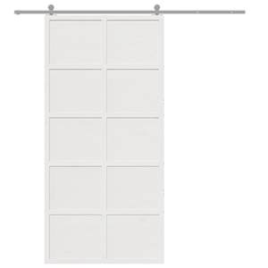 vidaXL Ușă de hambar, alb, 100x208 cm, lemn masiv de pin