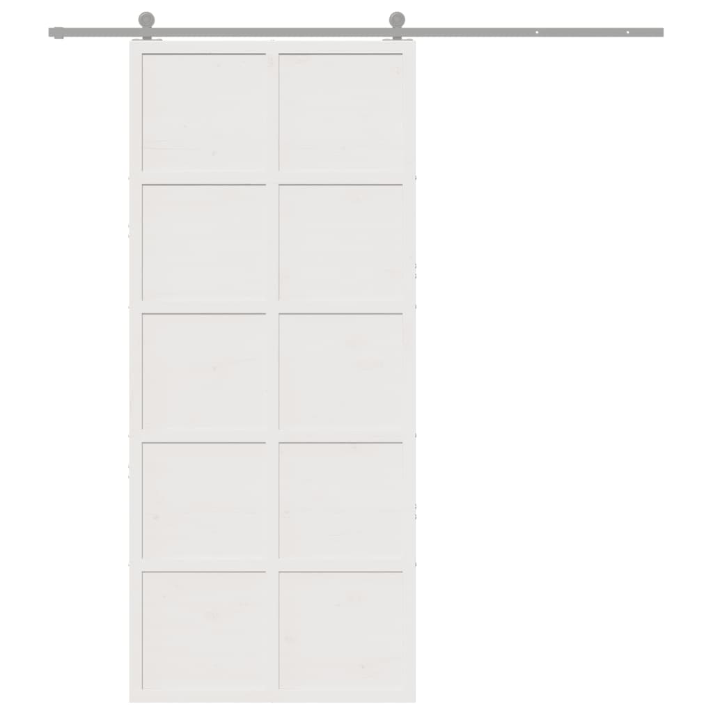 vidaXL Schuifdeur 90x208 cm massief grenenhout wit afbeelding