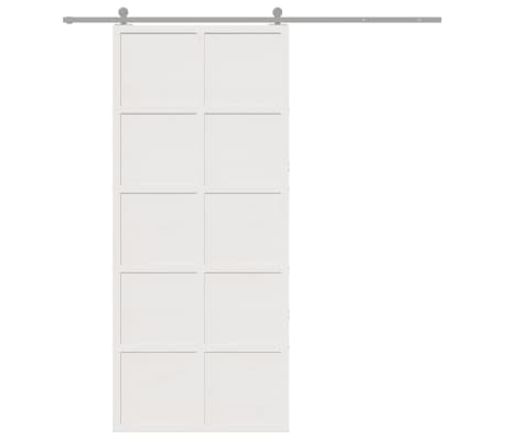 vidaXL Barn Door White 90x208 cm Solid Wood Pine