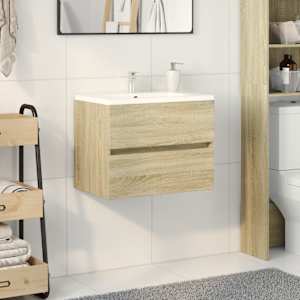 Skříňka pod umyvadlo dub sonoma 60 x 38,5 x 45 cm dřevotříska - obrázek 1