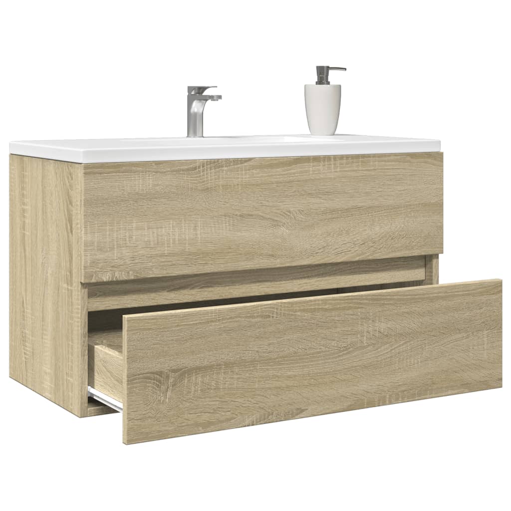 vidaXL Allaskaappi Sonoma-tammi 80x38,5x45 cm lastulevy
