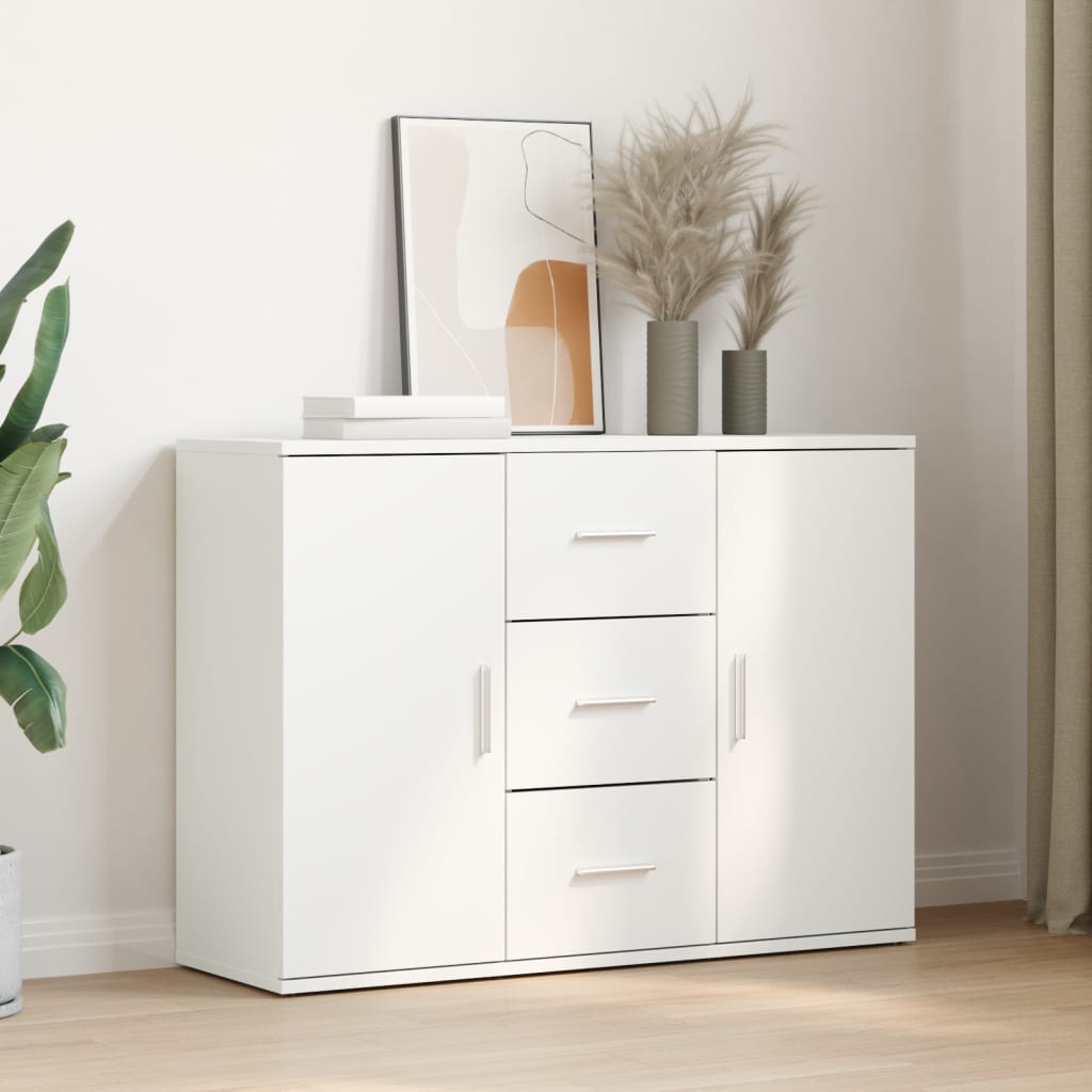 vidaXL Dressoir 90,5x29,5x65 cm bewerkt hout wit afbeelding