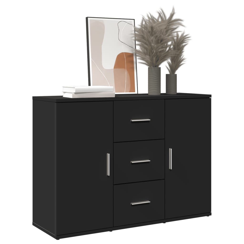 Sideboard Schwarz 90,5×29,5×65 cm Holzwerkstoff