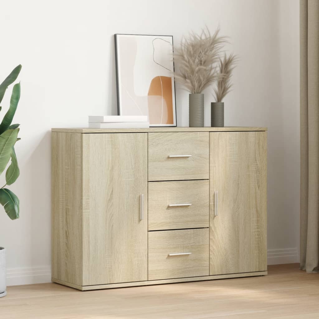 vidaXL Dressoir 90,5x29,5x65 cm bewerkt hout sonoma eikenkleurig afbeelding
