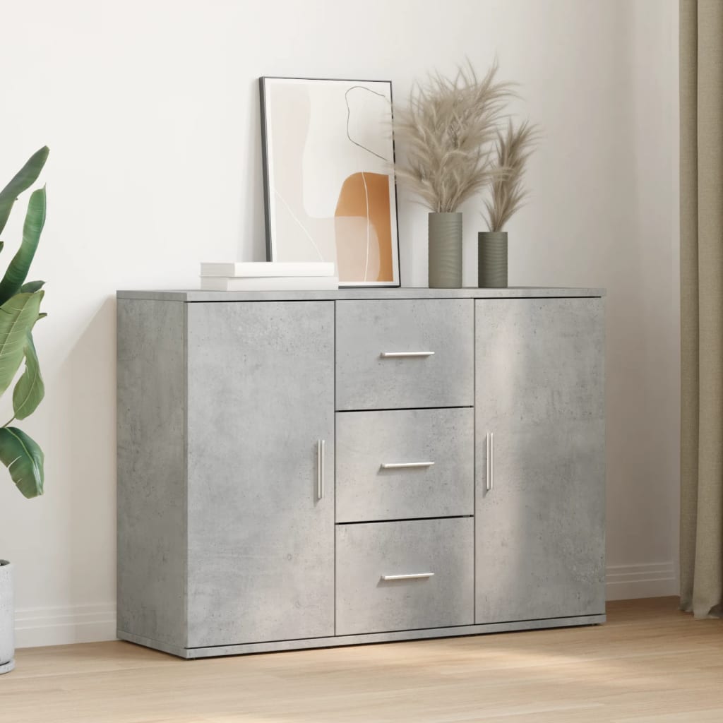 vidaXL Dressoir 90,5x29,5x65 cm bewerkt hout betongrijs afbeelding