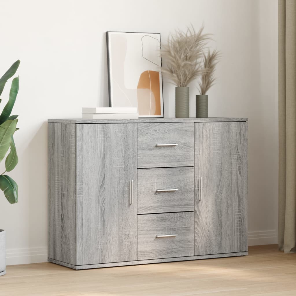 vidaXL Dressoir 90,5x29,5x65 cm bewerkt hout grijs sonoma eikenkleur afbeelding