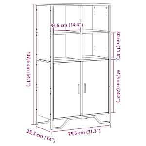Highboard černý 79,5 x 35,5 x 137,5 cm kompozitní dřevo - obrázek 11