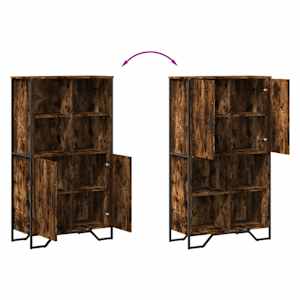 Highboard kouřový dub 79,5 x 35,5 x 137,5 cm kompozitní dřevo - obrázek 9