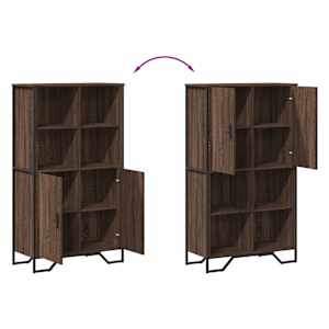 Highboard hnědý dub 79,5 x 35,5 x 137,5 cm kompozitní dřevo - obrázek 9