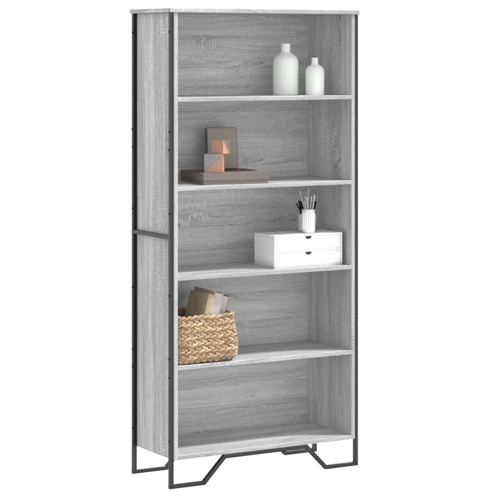 vidaXL Bücherregal Grau Sonoma 80x31x169 cm Holzwerkstoff