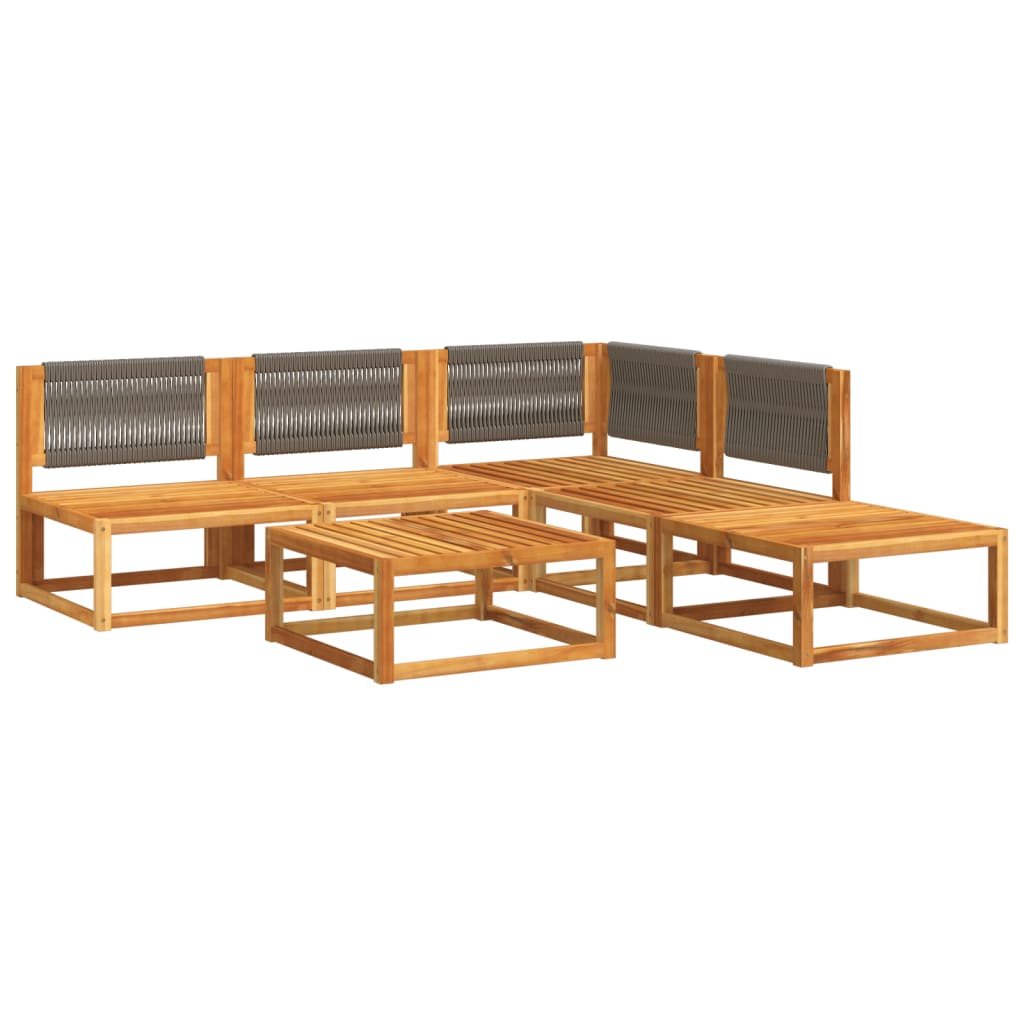 vidaXL 6-delige Loungeset met kussens massief acaciahout afbeelding