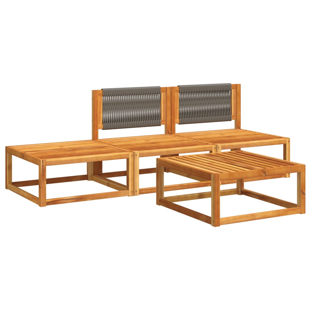 vidaXL 4-delige Loungeset met kussens massief acaciahout afbeelding