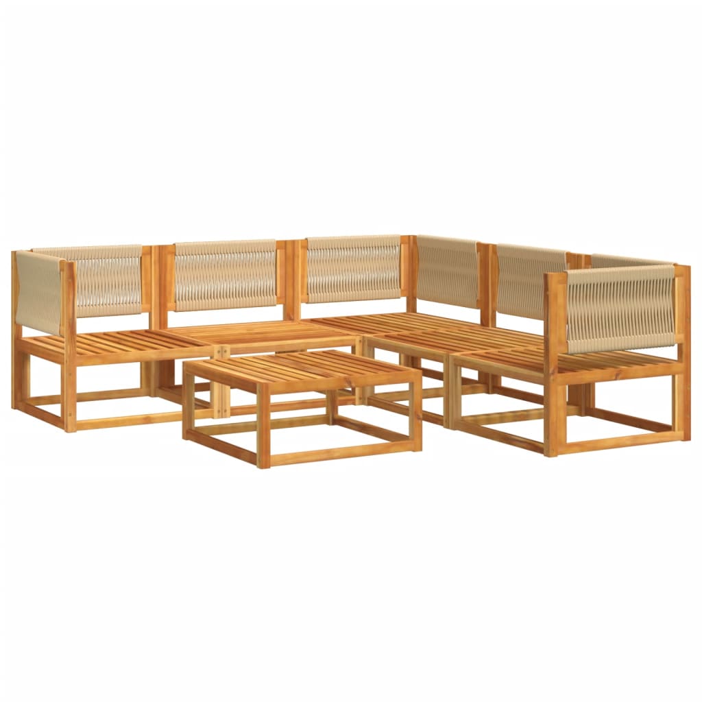 vidaXL 6-delige Loungeset met kussens massief acaciahout afbeelding