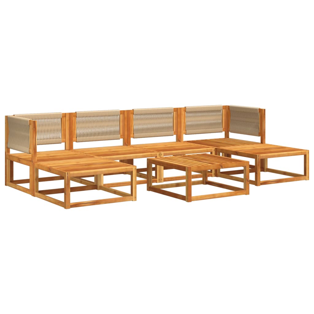 vidaXL Set canapele grădină cu perne, 7 piese, lemn masiv acacia