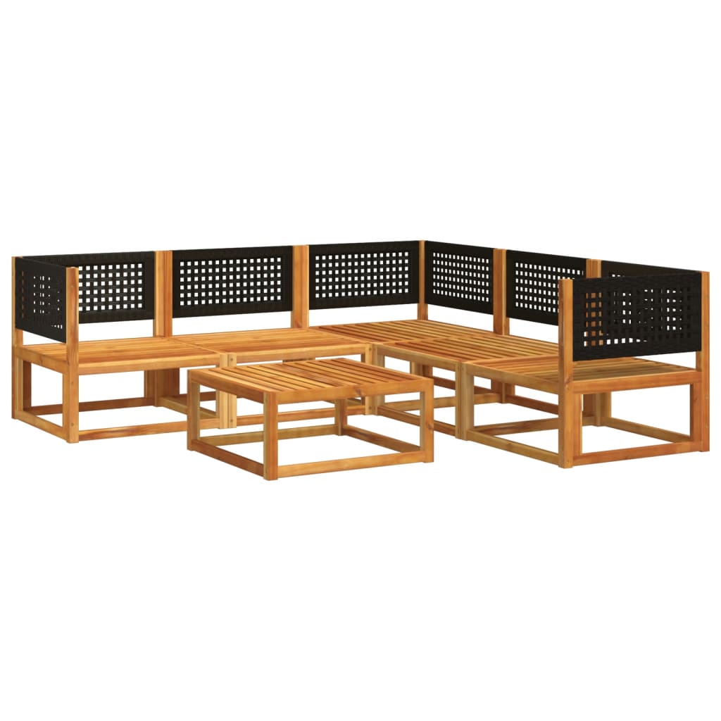 vidaXL 6-delige Loungeset met kussens massief acaciahout afbeelding