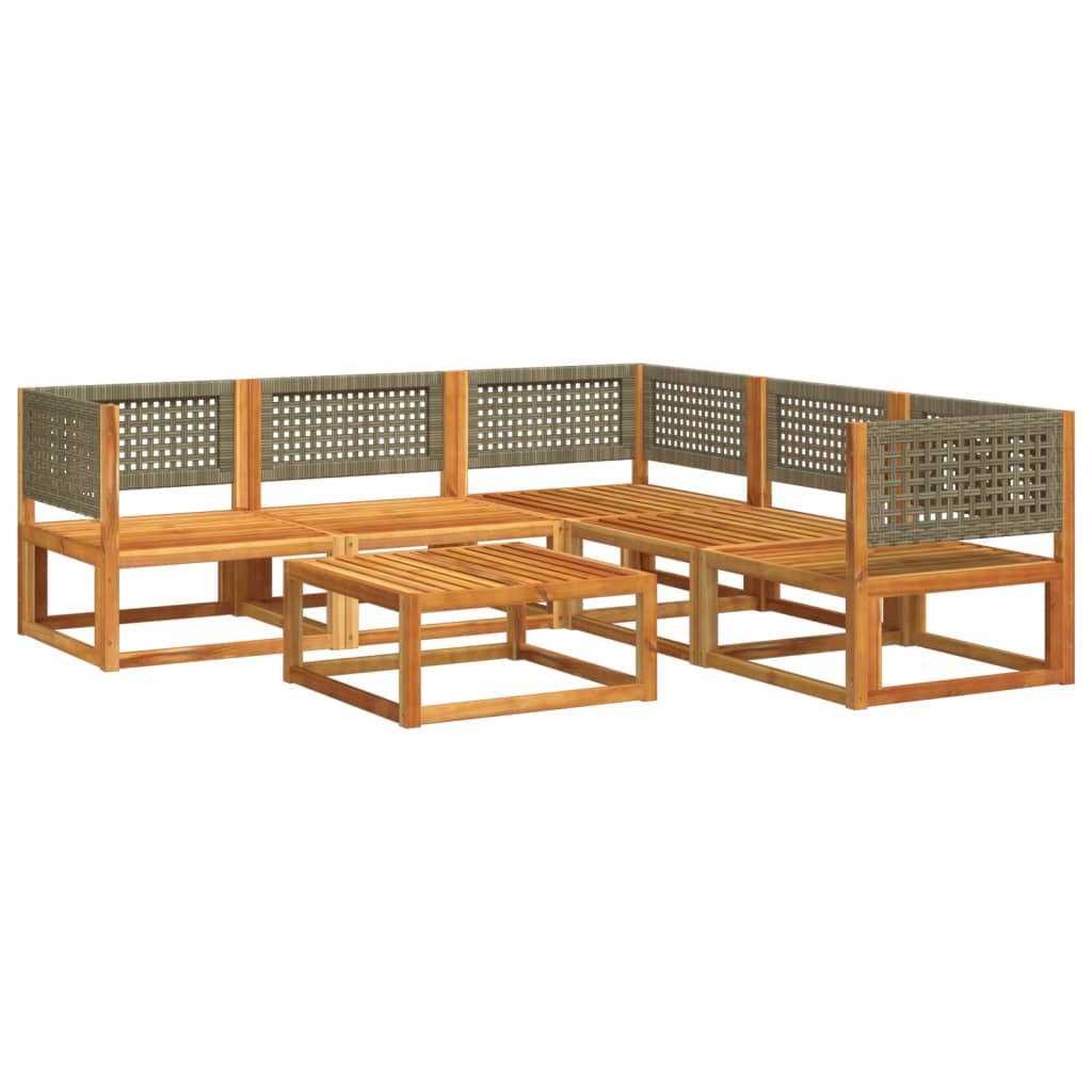 vidaXL 6-delige Loungeset met kussens massief acaciahout afbeelding