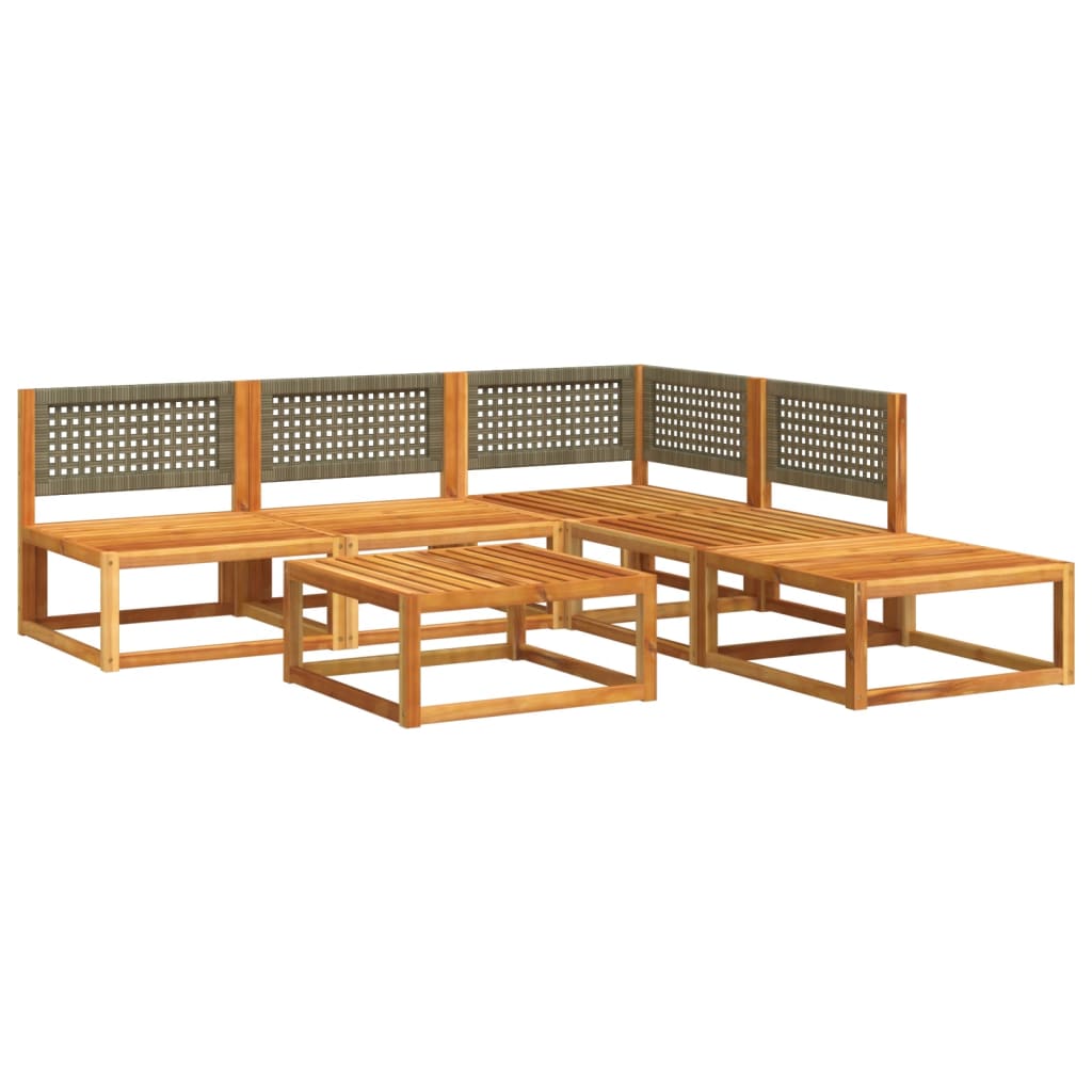 vidaXL 6-delige Loungeset met kussens massief acaciahout afbeelding