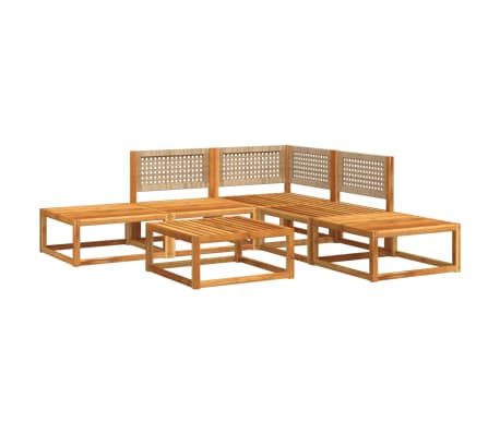 vidaXL Ensemble de canap&eacute;s de jardin 6 pi&egrave;ces avec coussins en bois d'acacia et rotin