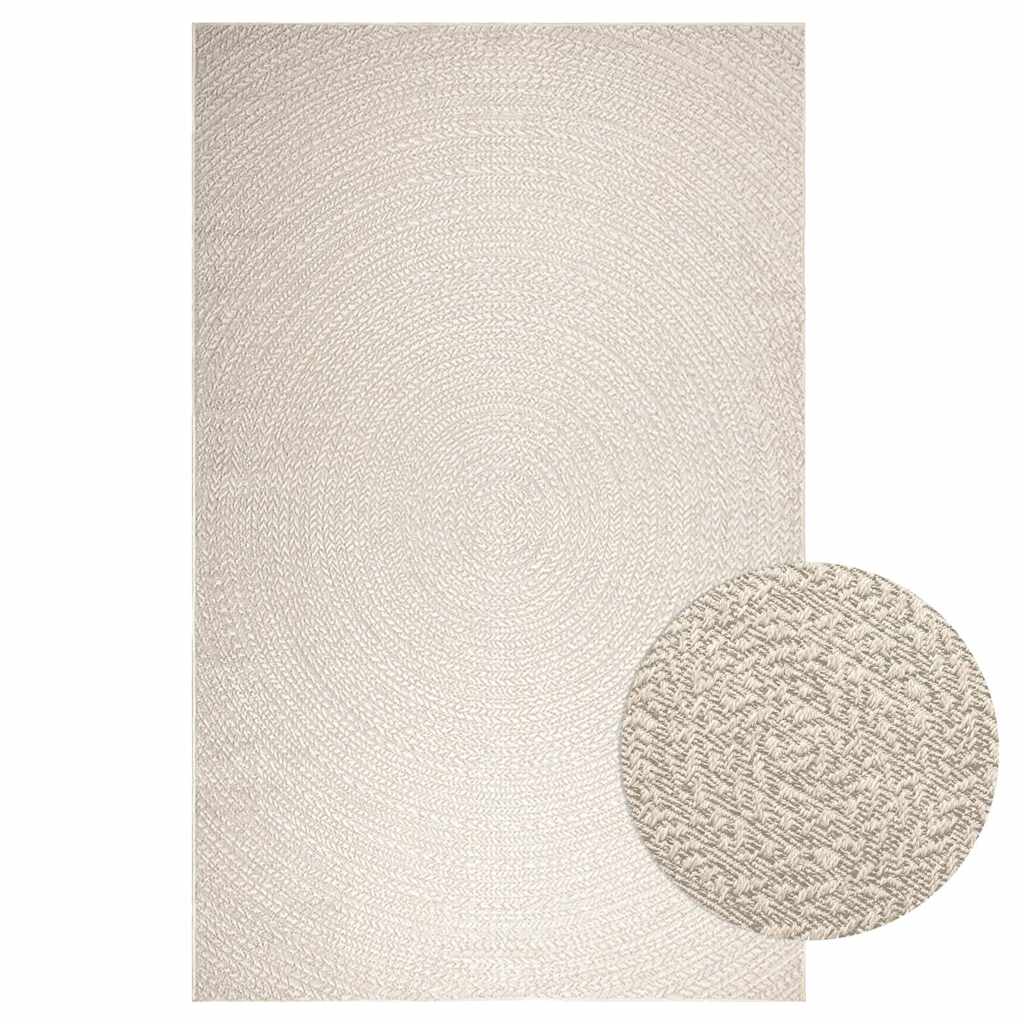 Matta ZIZUR gräddvit 200x290 cm jutelook inomhus och utomhus