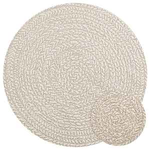 Rug "ZIZUR" Cream Ø 90 cm Juta videz Notranje in zunanje