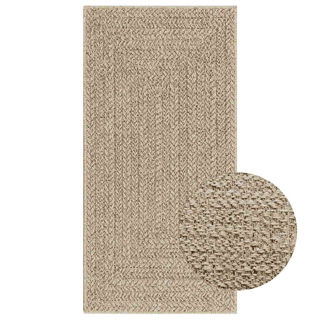 Teppich ZIZUR Beige 60×110 cm Jute-Optik Indoor und Outdoor