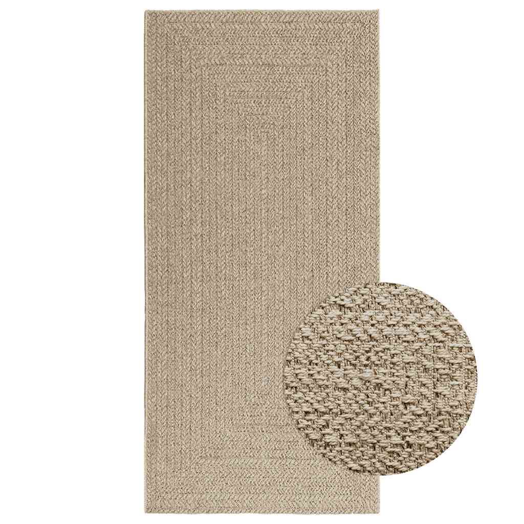 Teppich ZIZUR Beige 100×200 cm Jute-Optik Indoor und Outdoor