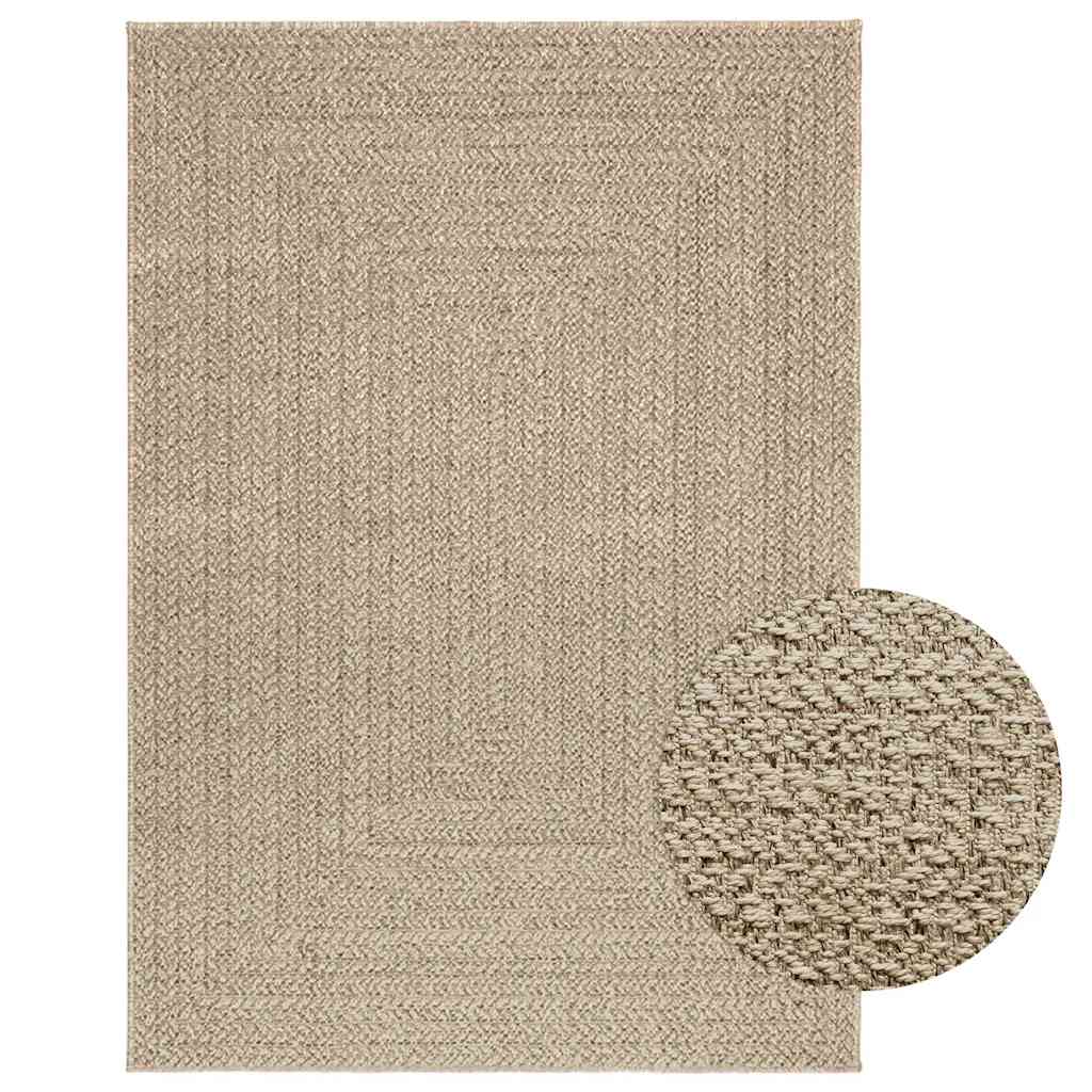 Teppich ZIZUR Beige 120×170 cm Jute-Optik Indoor und Outdoor