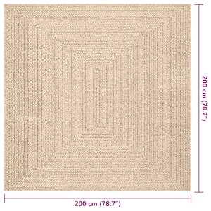 Koberec ZIZUR béžový 200x200 cm jutový vzhled interiér exteriér - obrázek 8