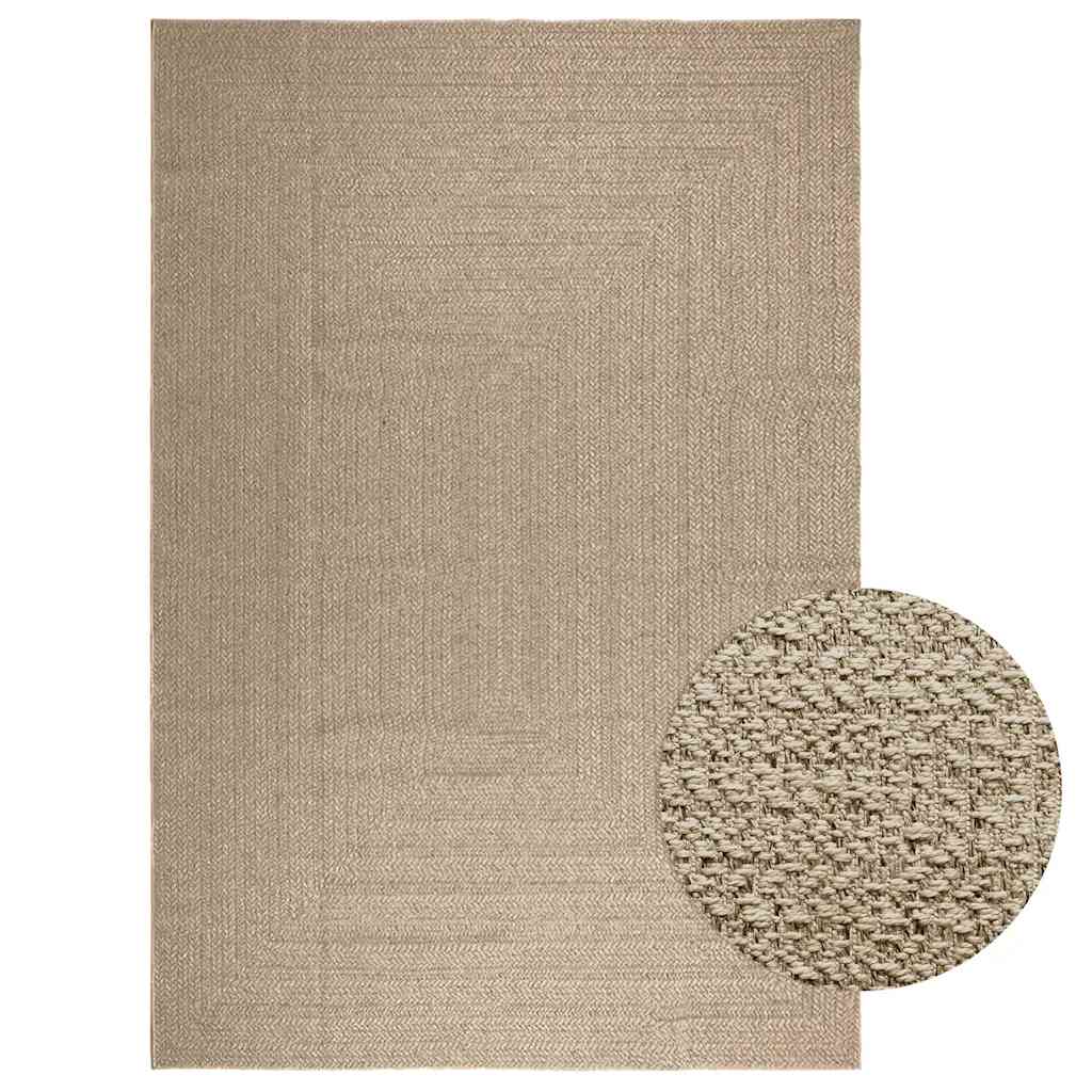 Teppich ZIZUR Beige 240×340 cm Jute-Optik Indoor und Outdoor