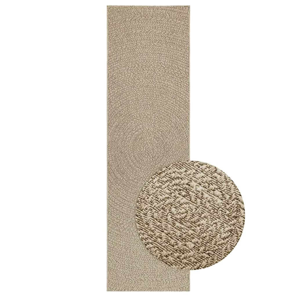 Teppich ZIZUR Beige 80×250 cm Jute-Optik Indoor und Outdoor