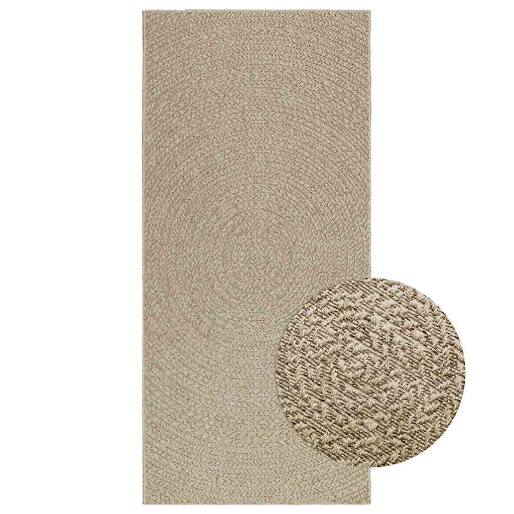 Teppich ZIZUR Beige 100×200 cm Jute-Optik Indoor und Outdoor