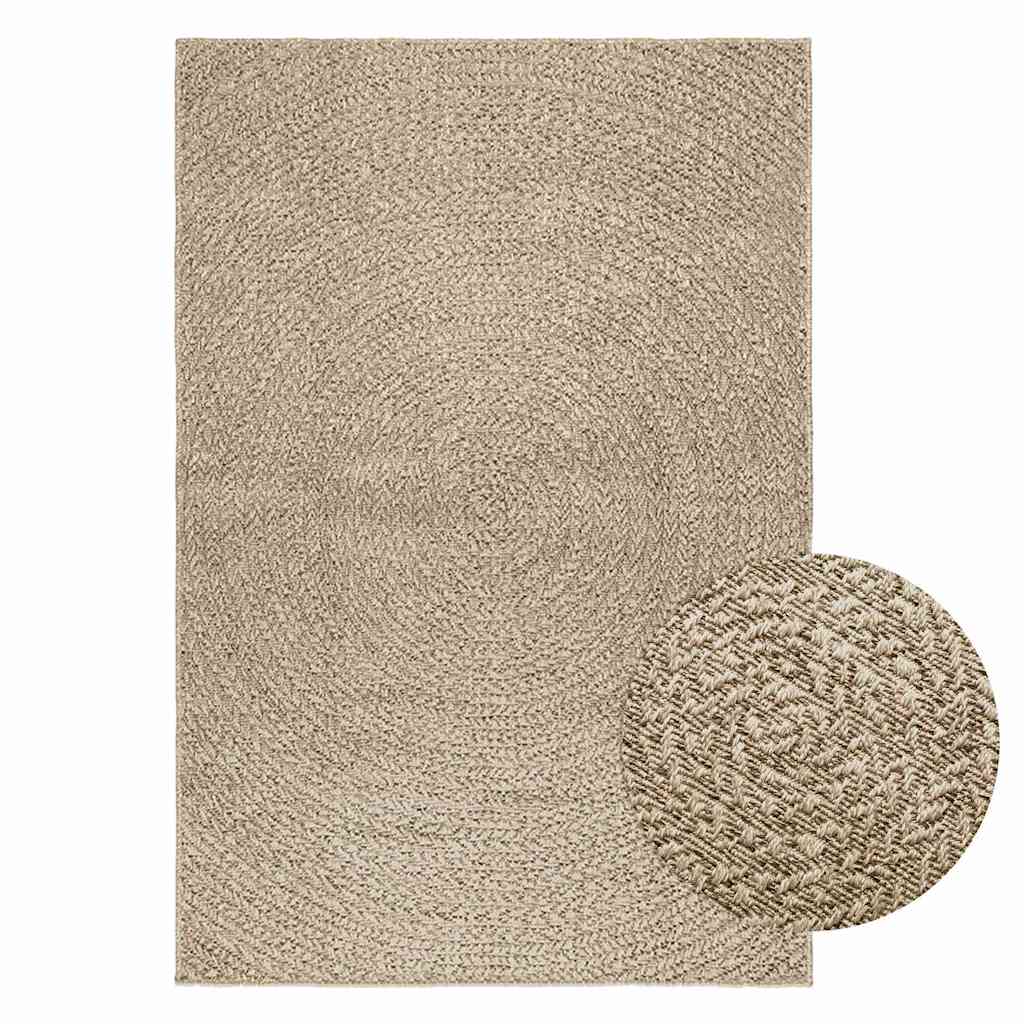 Teppich ZIZUR Beige 120×170 cm Jute-Optik Indoor und Outdoor