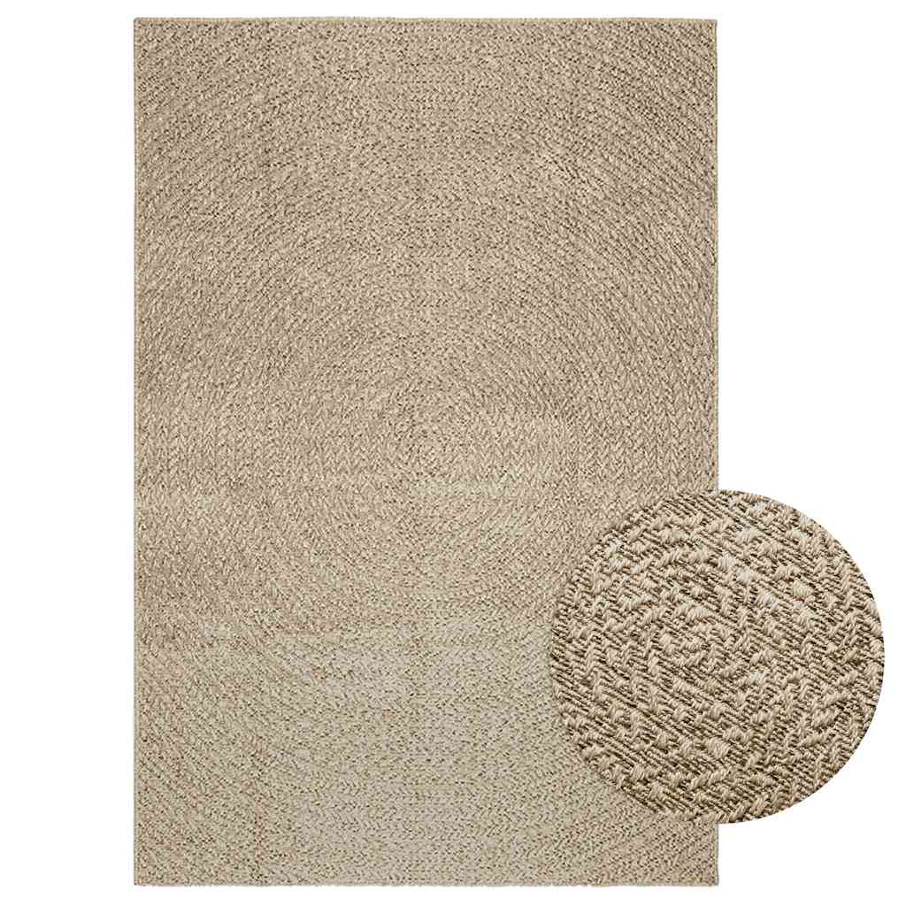 Teppich ZIZUR Beige 140×200 cm Jute-Optik Indoor und Outdoor