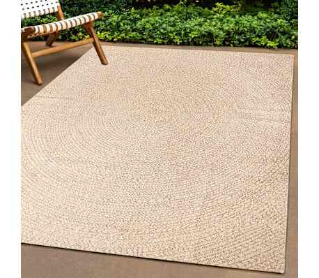 vidaXL Teppich ZIZUR Beige 200x290 cm Jute-Optik Indoor und Outdoor