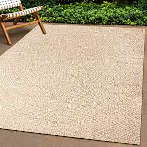 vidaXL Teppich ZIZUR Beige 240x240 cm Jute-Optik Indoor und Outdoor