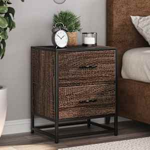 Nočna omarica 2 kosa rjavi hrast 40x31x50 cm inženirski les