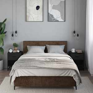 vidaXL Noptiere, 2 buc., negru, 40x31x50 cm, lemn prelucrat